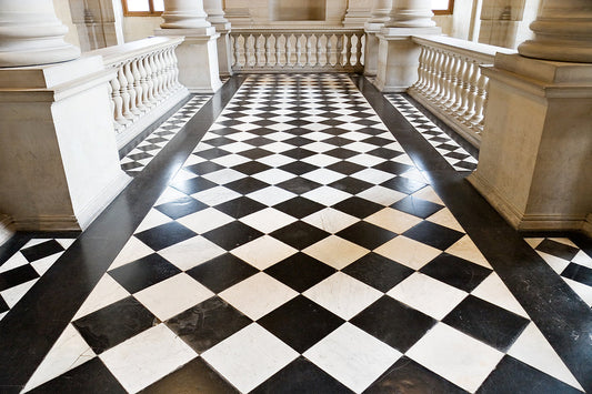 chequer floor - vinyl tiles