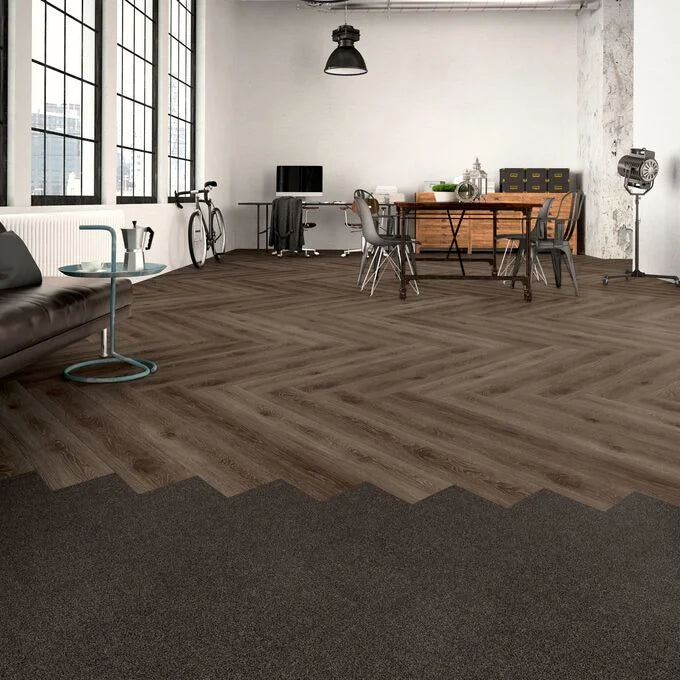 Polyflor Expona Simplay Luxury Vinyl Tiles Dark Country Oak Installation