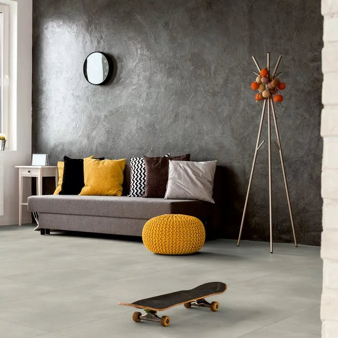 Polyflor Expona Simplay Luxury Vinyl Tiles Light Grey Concrete Installation