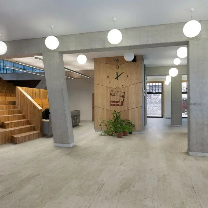 Polyflor Expona Simplay Luxury Vinyl Tiles Warm Cracked Concrete Installation