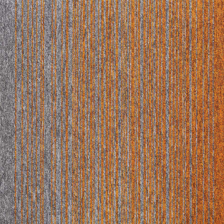 Burmatex Tivoli Mist Carpet Tiles Orange Grey Stripe