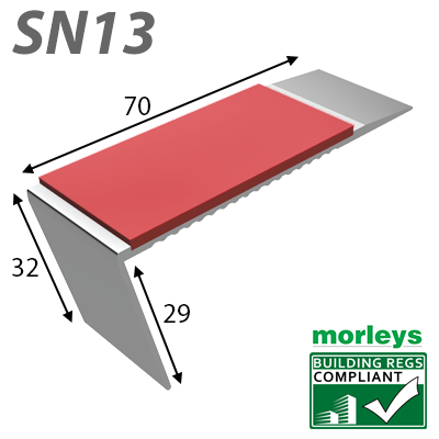 Single Channel Rake Back Stair Nosing Ramp Down