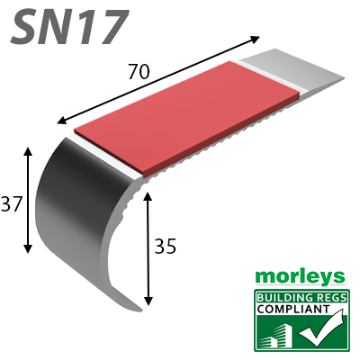 Single Channel Ramp Down Bullnose Stair Nosing