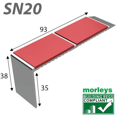 Double Channel Ramp Down Square Edge Stair Nosing