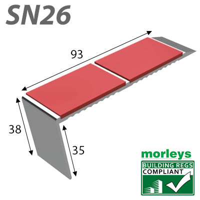 Double Channel Ramp Down Rake Back Stair Nosing