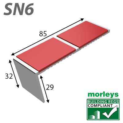 SN6 Double Channel Rake Back Stair Nosing