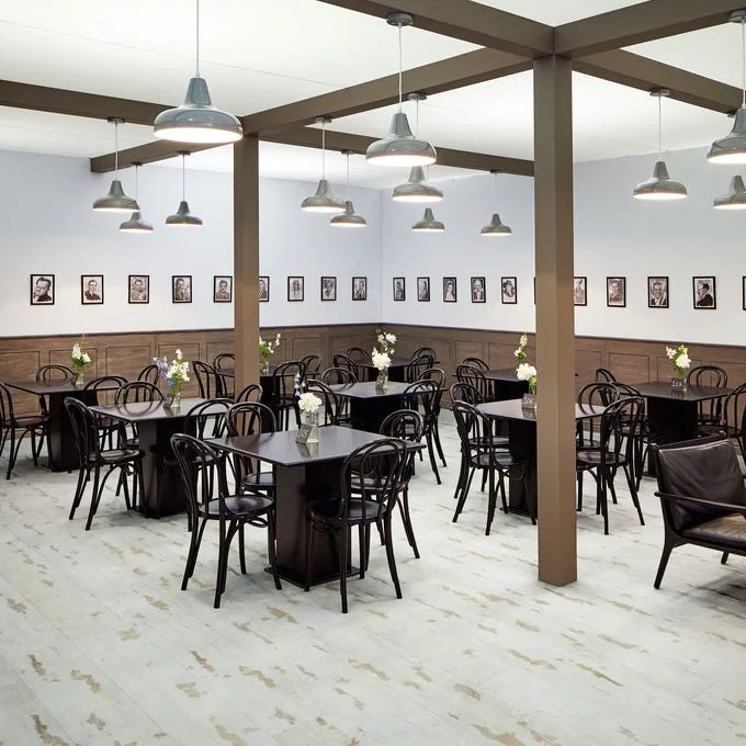 Polyflor Expona Simplay loose Lay Luxury Vinyl Tiles White Vintage Wood Installation