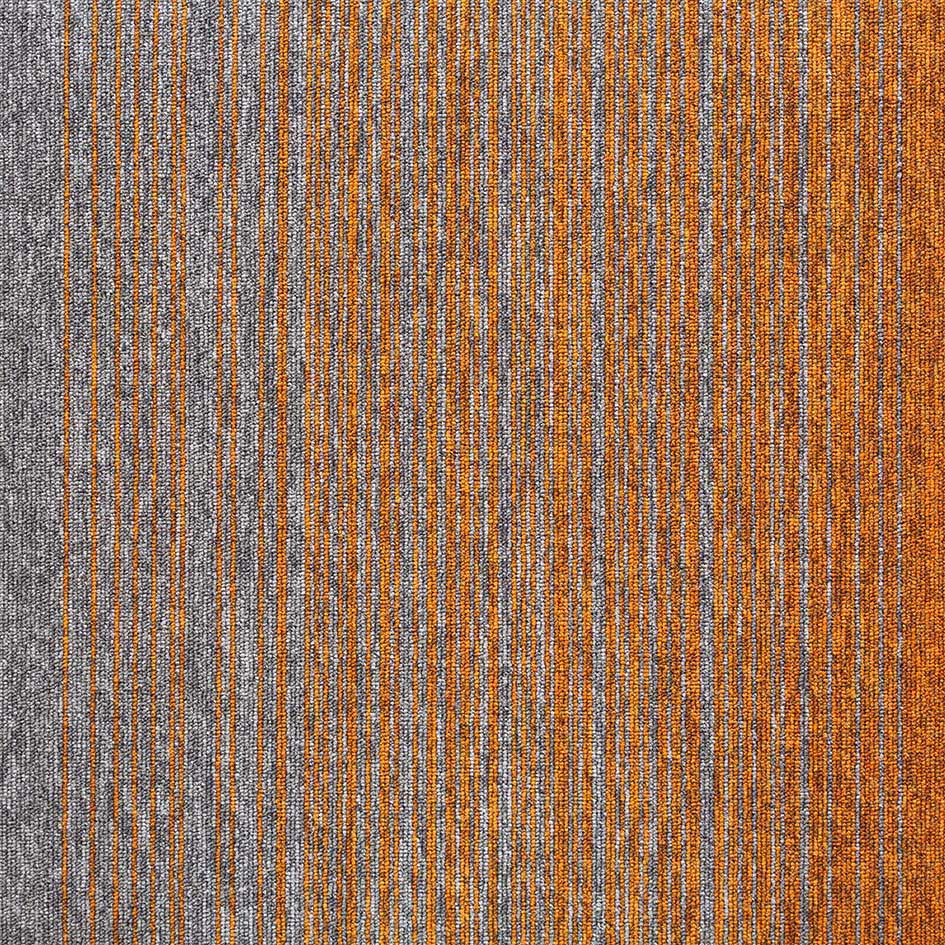 Burmatex Tivoli Mist Carpet Tiles Orange Grey Stripe